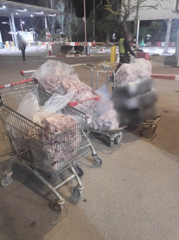 סיכול ניסיונות הברחה של כ-315 קג בשר עוף ובשר כבש מהרשות הפלסטינית